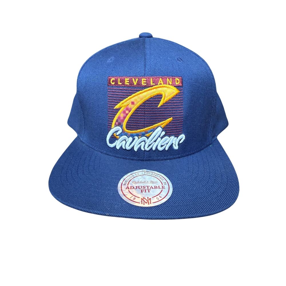 Cleveland Cavaliers NBA Mitchell &‎ Ness Snapback Hat Navy Blue C Logo 20% Wool